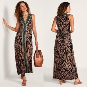 Soft Surroundings Ikaria Tribal Print Knit Maxi Dress